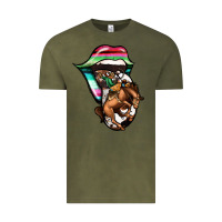 Vintage Olive Serape Cowboy Tongue Vintage Tee - Jasminsmagicworld