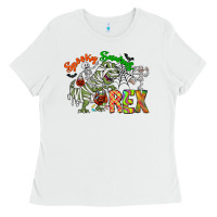 White spooky sourus Ladies Tee - CowhideDigitalArt