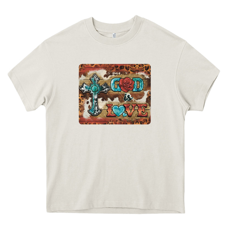 God Is Love Cross Heavy Core Tee by BarkalooDesign | Teevron