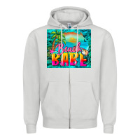 Dove Grey beach babe Zipper Hoodie - BarkalooDesign