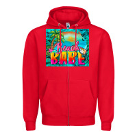 Red beach babe Zipper Hoodie - BarkalooDesign