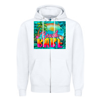 White beach babe Zipper Hoodie - BarkalooDesign