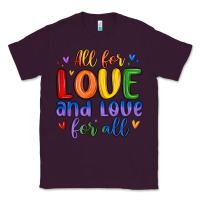 Plum all for love and love for all Classic Tee - MaliasSmallBusiness