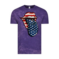 Cloud Purple America 4th Of July Tongue Vintage Tee - Jasminsmagicworld