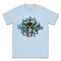 Dusty Blue happy easter sunflower Classic Tee - CowhideDigitalArt