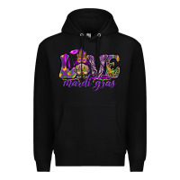 Black Love Mardi Gras with gnome Premium Hoodie - HowdyJamesFarm