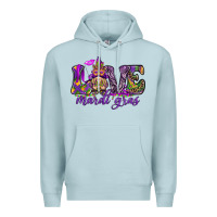 Blue Mist Love Mardi Gras with gnome Premium Hoodie - HowdyJamesFarm