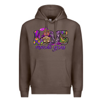 Coffee Love Mardi Gras with gnome Premium Hoodie - HowdyJamesFarm