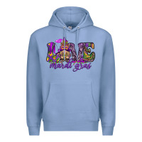 Colony Blue Love Mardi Gras with gnome Premium Hoodie - HowdyJamesFarm