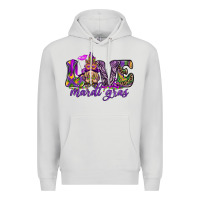 Dove Grey Love Mardi Gras with gnome Premium Hoodie - HowdyJamesFarm