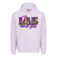 Lilac Love Mardi Gras with gnome Premium Hoodie - HowdyJamesFarm