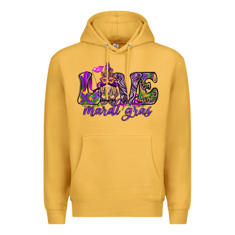Love Mardi Gras With Gnome Premium Hoodie by HowdyJamesFarm | Teevron