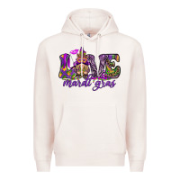 Pale Pink Love Mardi Gras with gnome Premium Hoodie - HowdyJamesFarm