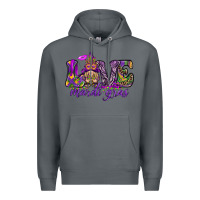 Rock Love Mardi Gras with gnome Premium Hoodie - HowdyJamesFarm