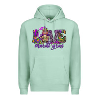 Seafoam Love Mardi Gras with gnome Premium Hoodie - HowdyJamesFarm