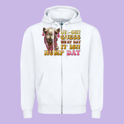 Guess What Day It Is Hump Day Camel Zipper Hoodie Designed By Barkaloodesign