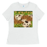 White St. Patrick's Day shamrock tumbler Ladies Tee - Neo Western