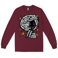 Burgundy black woman quotes Long Sleeve Tee - MaliasSmallBusiness