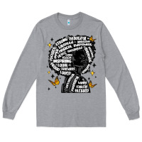 Heather Grey black woman quotes Long Sleeve Tee - MaliasSmallBusiness