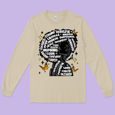 Black Woman Quotes Long Sleeve Tee Designed By Maliassmallbusiness