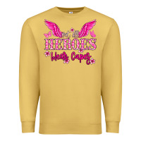 Antique Gold Not all heroes wear capes Cancer Awareness Premium Sweatshirt - HowdyJamesFarm