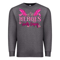 Charcoal Heather Not all heroes wear capes Cancer Awareness Premium Sweatshirt - HowdyJamesFarm