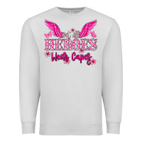 Dove Grey Not all heroes wear capes Cancer Awareness Premium Sweatshirt - HowdyJamesFarm