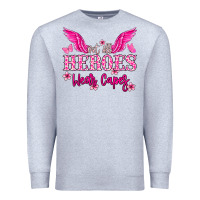 Heather Grey Not all heroes wear capes Cancer Awareness Premium Sweatshirt - HowdyJamesFarm