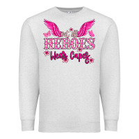 Oatmeal Heather Not all heroes wear capes Cancer Awareness Premium Sweatshirt - HowdyJamesFarm
