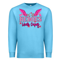 Ocean Blue Not all heroes wear capes Cancer Awareness Premium Sweatshirt - HowdyJamesFarm