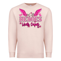 Pale Pink Not all heroes wear capes Cancer Awareness Premium Sweatshirt - HowdyJamesFarm