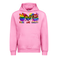 Fuchsia Pink Peace love equality Urban Hoodie - FaDigitalArtStudio