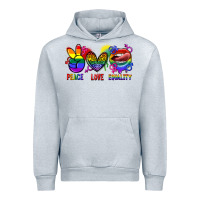 Heather Grey Peace love equality Urban Hoodie - FaDigitalArtStudio