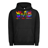 Pigment Black Peace love equality Urban Hoodie - FaDigitalArtStudio