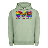 Pigment Oil Green Peace love equality Urban Hoodie - FaDigitalArtStudio