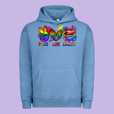Peace Love Equality Urban Hoodie Designed By Fadigitalartstudio