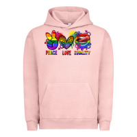 Pigment Salmon Peace love equality Urban Hoodie - FaDigitalArtStudio