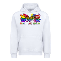 White Peace love equality Urban Hoodie - FaDigitalArtStudio