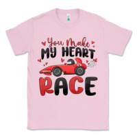 Bubblegum Pink you make my heart race valentine's day Classic Tee - MaliasSmallBusiness