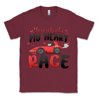 Burgundy you make my heart race valentine's day Classic Tee - MaliasSmallBusiness