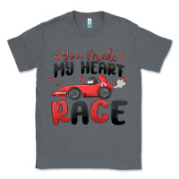 Charcoal Heather you make my heart race valentine's day Classic Tee - MaliasSmallBusiness