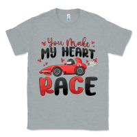 Heather Grey you make my heart race valentine's day Classic Tee - MaliasSmallBusiness
