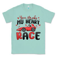 Seafoam you make my heart race valentine's day Classic Tee - MaliasSmallBusiness