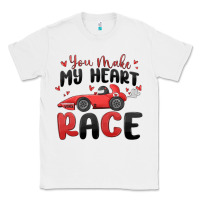 White you make my heart race valentine's day Classic Tee - MaliasSmallBusiness