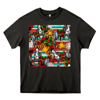 Asphalt christmas horse leopard tartan Heavy Core Tee - FaDigitalArtStudio