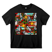 Black christmas horse leopard tartan Heavy Core Tee - FaDigitalArtStudio