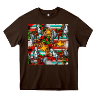 Chocolate Brown christmas horse leopard tartan Heavy Core Tee - FaDigitalArtStudio