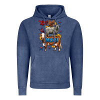 Vintage Denim red white moo farm animals 4th of july Vintage Hoodie - LillyAllenDesigns