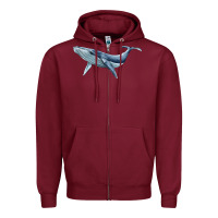 Burgundy humpback whale Zipper Hoodie - BarkalooDesign
