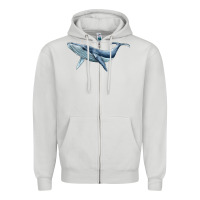 Dove Grey humpback whale Zipper Hoodie - BarkalooDesign